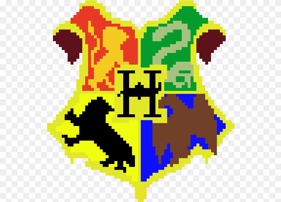 Hogwarts Crest Harry Potter Pixel Art, Logo, Symbol Free Png Download