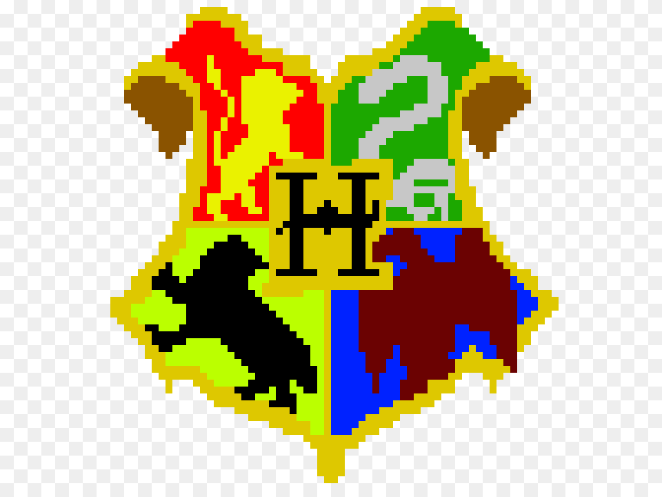 Hogwarts Crest Pixel Art Maker, Logo, Symbol, Person Free Png Download