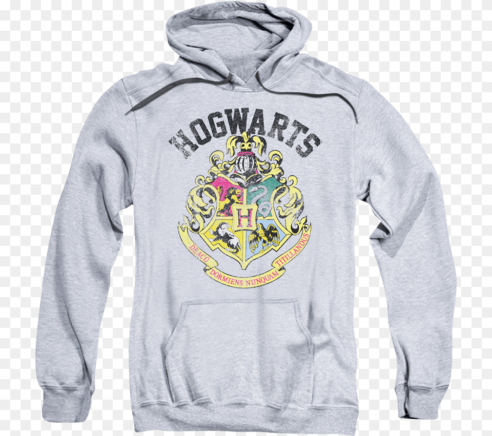 Hogwarts Crest Pull Over Hoodie Harry Potter Hogwarts Hoodie, Clothing, Knitwear, Sweater, Sweatshirt Free Png