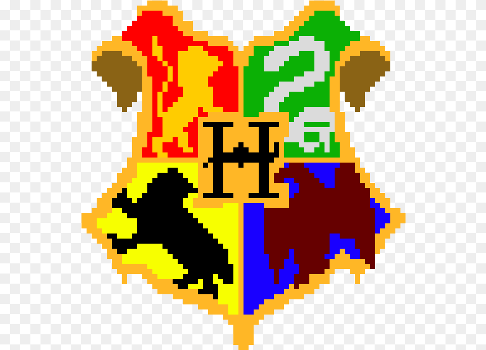 Hogwarts Logo Pixel Art Harry Potter, Symbol Free Transparent Png
