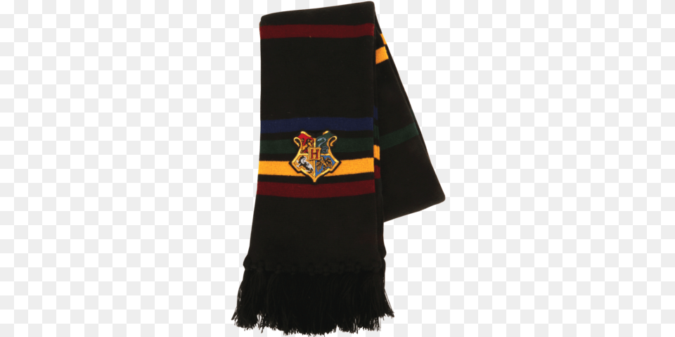 Hogwarts School Crest Knitted Scarf Wool, Clothing, Adult, Female, Person Png Image