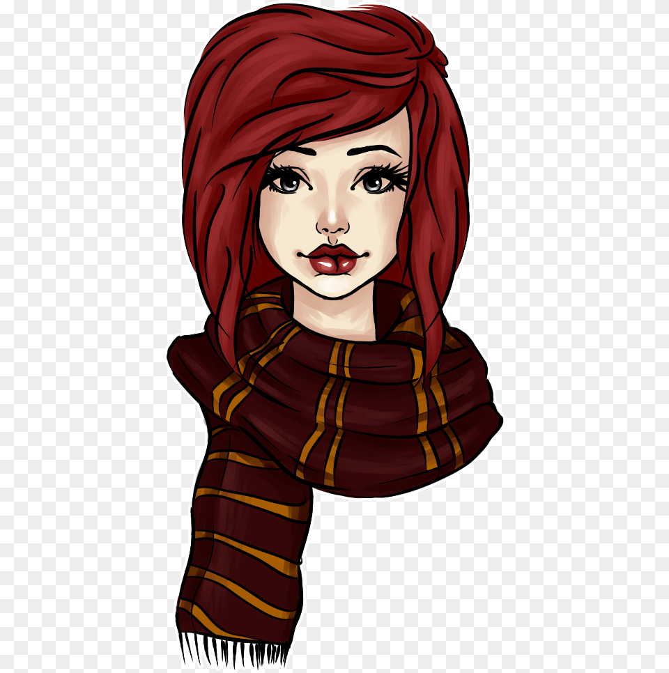 Hogwarts Self Illustration Cartoon, Adult, Scarf, Person, Female Png Image