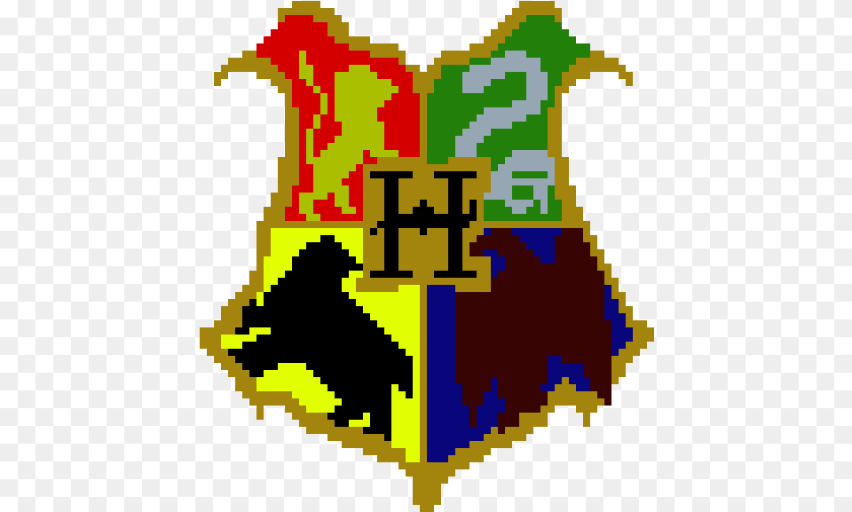 Hogwarts Symbol Finished Harry Potter Pixel Art, Logo, Armor, Blackboard Free Png