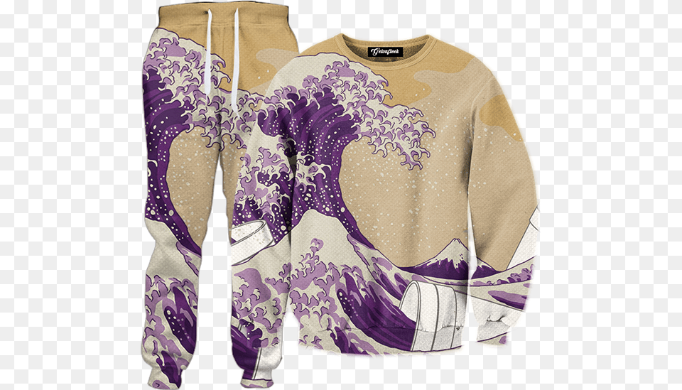 Hokusai Great Wave, Clothing, Knitwear, Long Sleeve, Sleeve Free Png Download