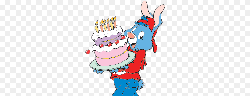 Holding A Birthday Cake Bobo Cartoon Character, Person, Birthday Cake, Cream, Dessert Free Transparent Png