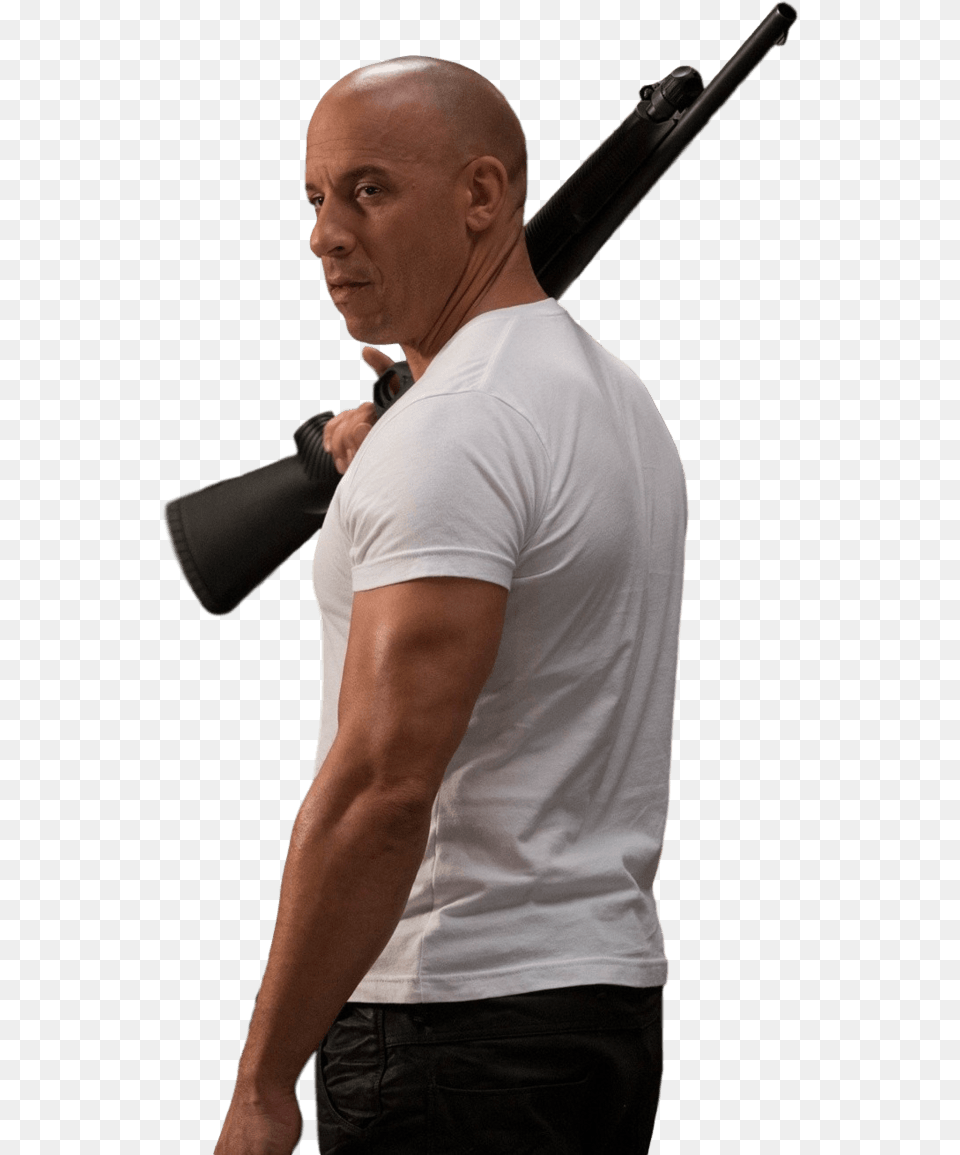 Holding Gun Vin Diesel Vin Diesel, Adult, Undershirt, T-shirt, Rifle Free Transparent Png