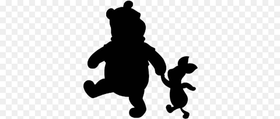 Holding Hands Background Winnie The Pooh And Piglet Silhouette, Clothing, Hoodie, Knitwear, Sweater Free Transparent Png