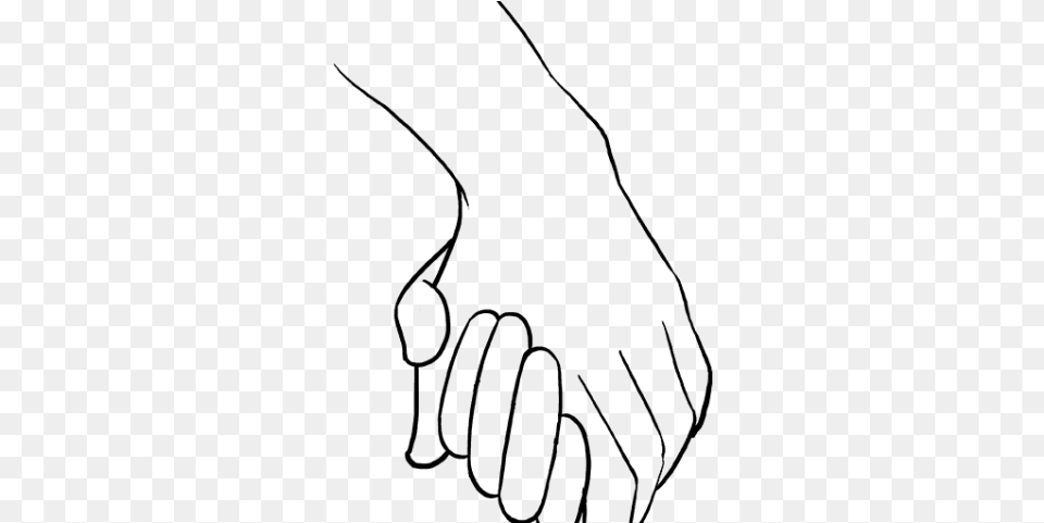 Holding Hands Drawing Transparent Background, Gray Png Image