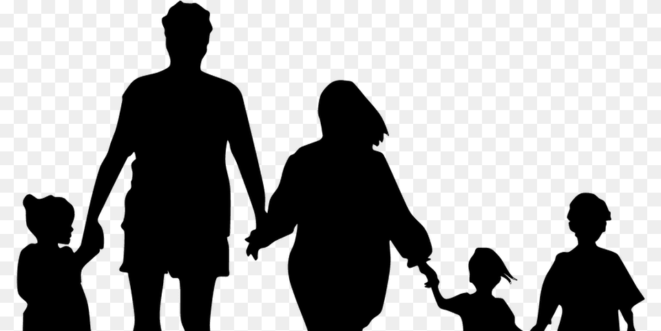 Holding Hands Portable Network Graphics Clip Art Silhouette Silhouette Of A Family Of, Gray Free Png