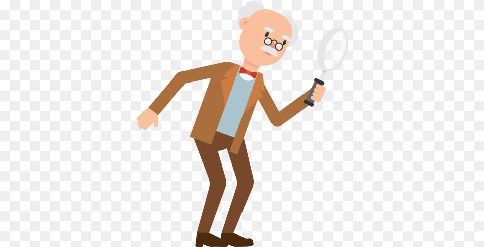 Holding Magnifying Glass Cartoon, Person, Face, Head Free Png