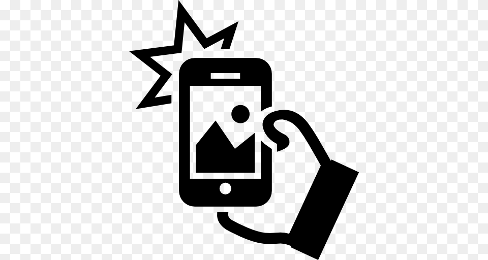Holding Personal Selfies Phone Hand Selfie Icons Stencil, Electronics, Mobile Phone Png Image
