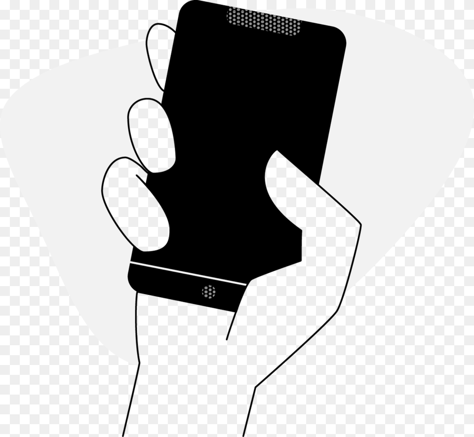 Holding Phone Monochrome, Body Part, Hand, Person, Guitar Png Image