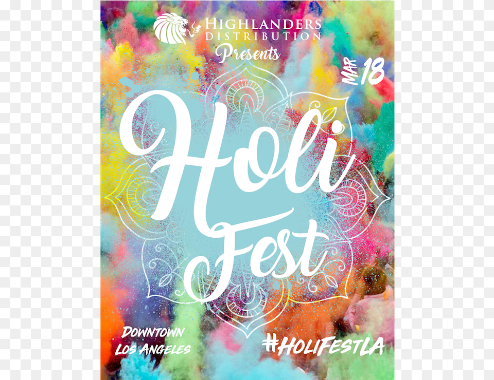 Holi Fest La Christmas Card, Book, Publication, Person, Advertisement Png Image