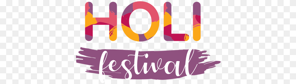 Holi Festival Brush Stroke Lettering Graphic Design, Logo, Text, Purple Free Png Download