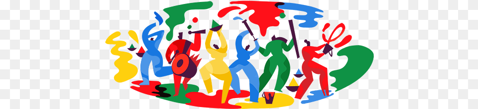 Holi Google Doodle 2018, Art, Modern Art, Graphics, Disco Free Png