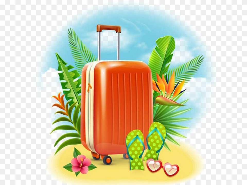 Holiday Background Image Summer Holidays, Baggage, Suitcase, Machine, Wheel Free Png