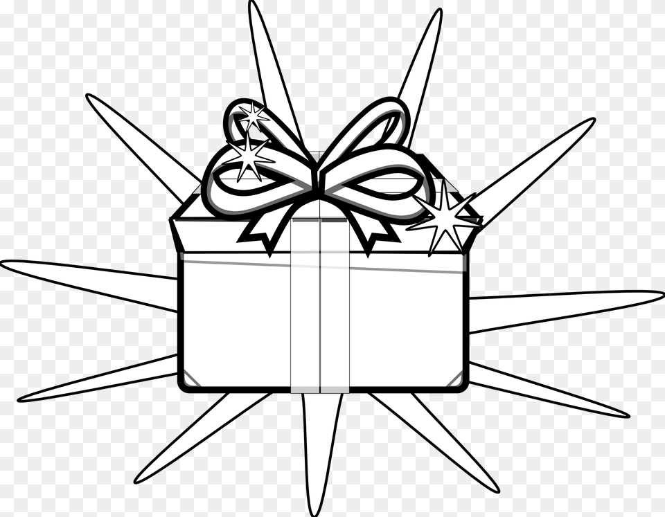 Holiday Book Gift Clipart Black And White Clip Art Of Presents, Appliance, Ceiling Fan, Device, Electrical Device Free Transparent Png