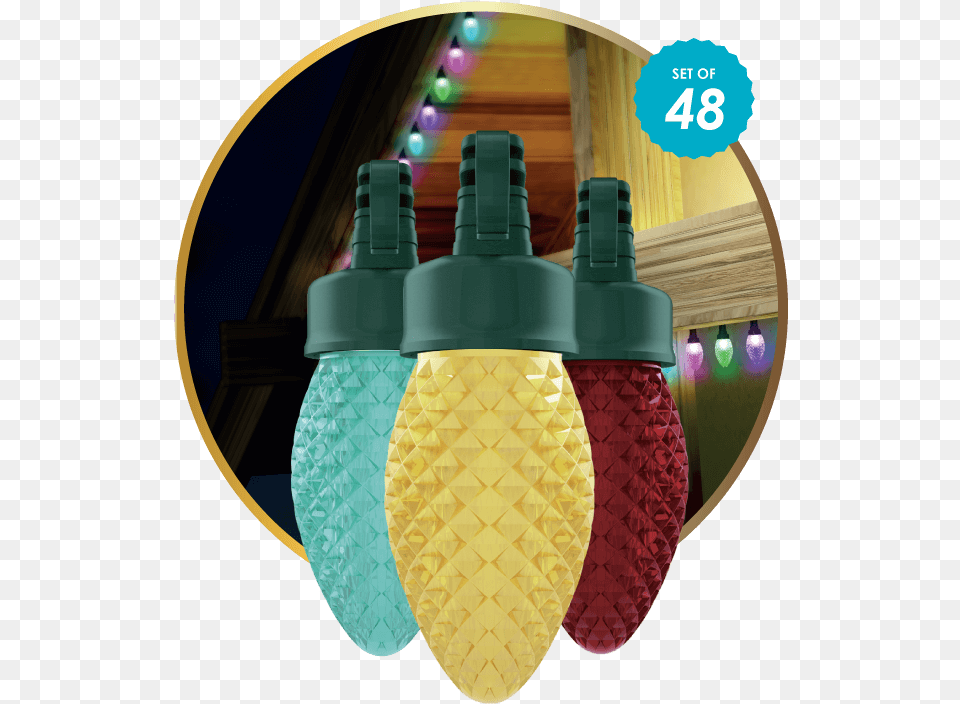 Holiday C9 Lights 48 Count Ishowlights Grenade, Light, Bottle Free Png