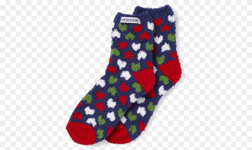 Holiday Heart Pattern Snuggle Socks Sock, Clothing, Hosiery, Christmas, Christmas Decorations Free Png