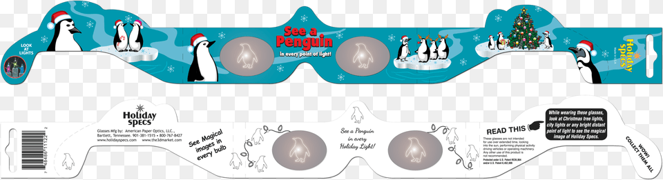 Holiday Penguin Holiday Specs Polarized 3d System, Animal, Bird, Person, Text Free Transparent Png