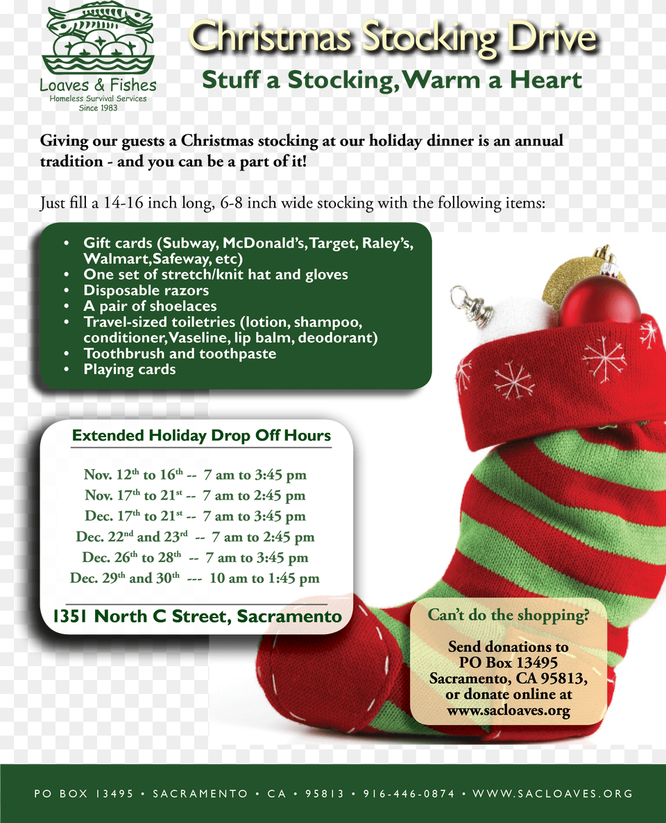 Holiday Stocking Drive Christmas Stockings For Homeless, Clothing, Hosiery, Christmas Decorations, Festival Free Png