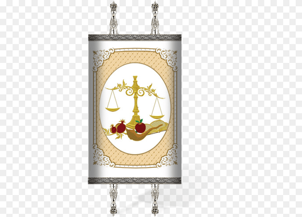 Holiday Symbols In Border Torah Mantel High Holiday Torah Mantle, Lamp Free Transparent Png