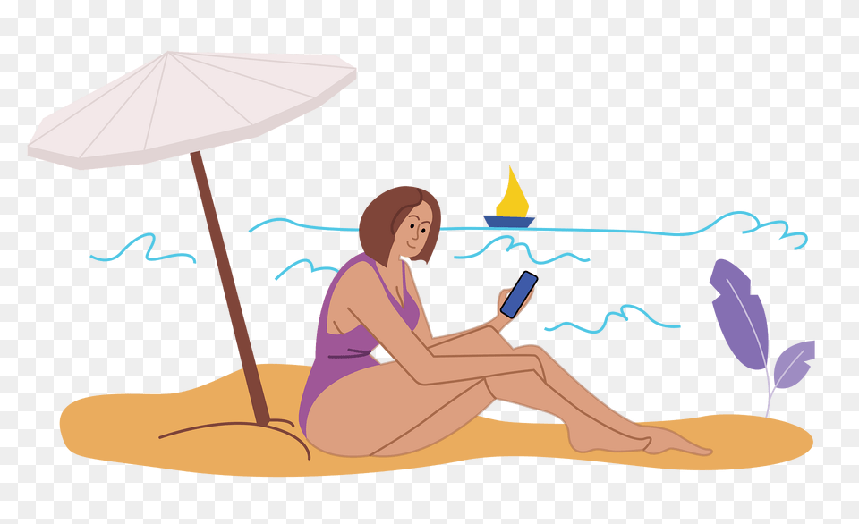 Holiday Woman On The Beach Clipart, Person, Head, Face, Shark Free Png