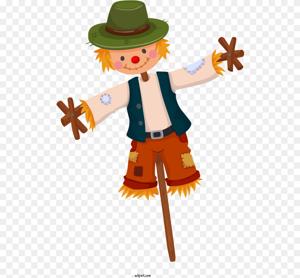 Holidays Cartoon Scarecrow Costume For Cappello Spaventapasseri, Baby, Person Free Png