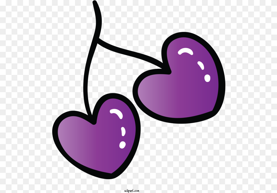 Holidays Violet Purple Heart For Valentines Day Valentines Girly, Food, Fruit, Plant, Produce Png