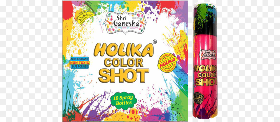Holika Color Shot Amora Herbal Holi Gulal Box With 5 Different Colors, Advertisement, Can, Tin Png