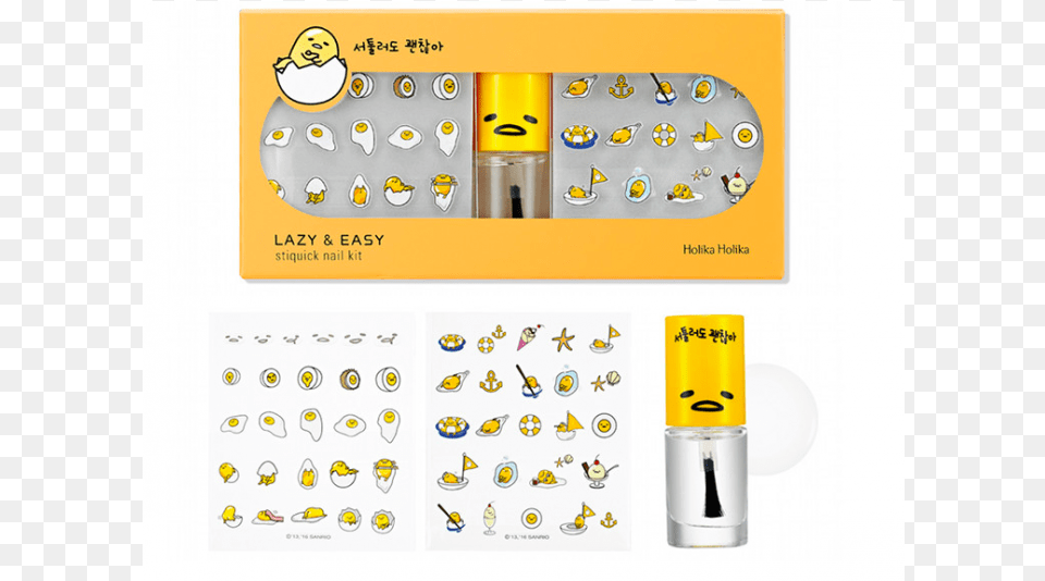 Holika Holika X Gudetama Lazy Amp Easy Stiquick Nail Holika Holika X Gudetama Nail Kit, Text Free Transparent Png