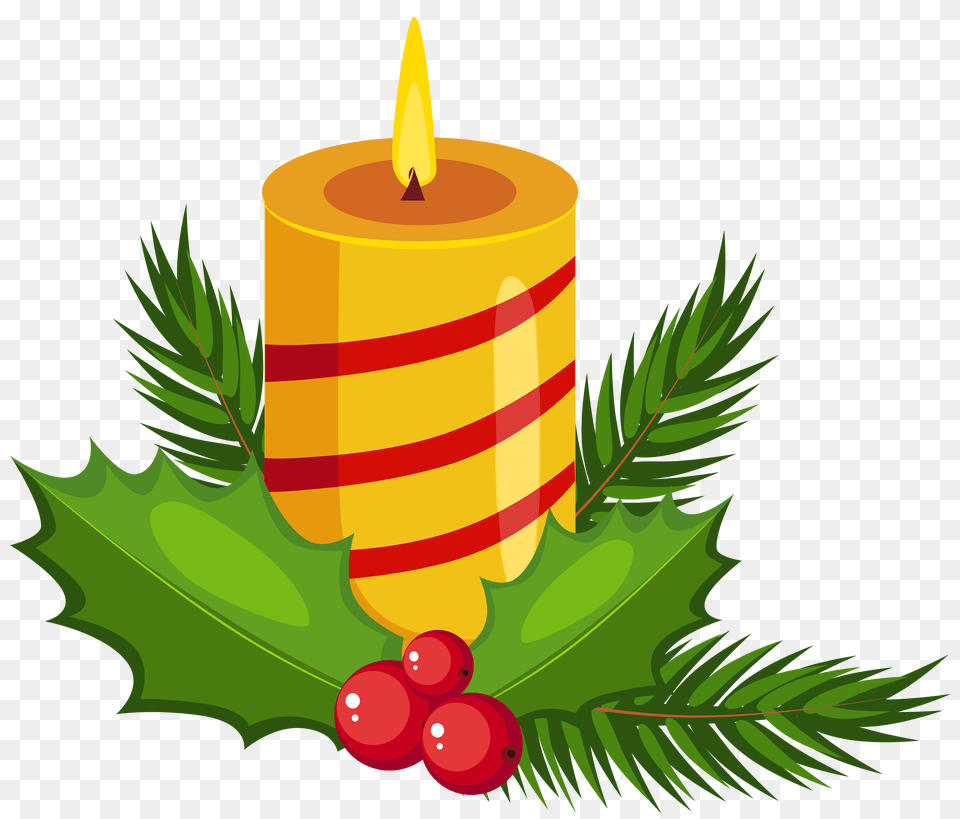 Holley Clipart Background Christmas Candle Clip Art, Leaf, Plant, Dynamite, Weapon Free Png Download