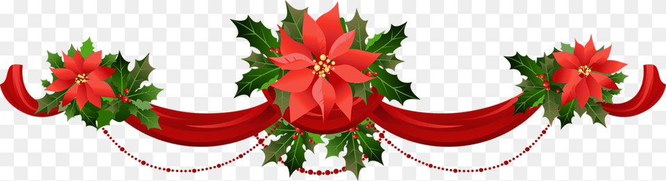 Holley Clipart Pointsettia, Flower, Leaf, Plant, Art Free Png Download