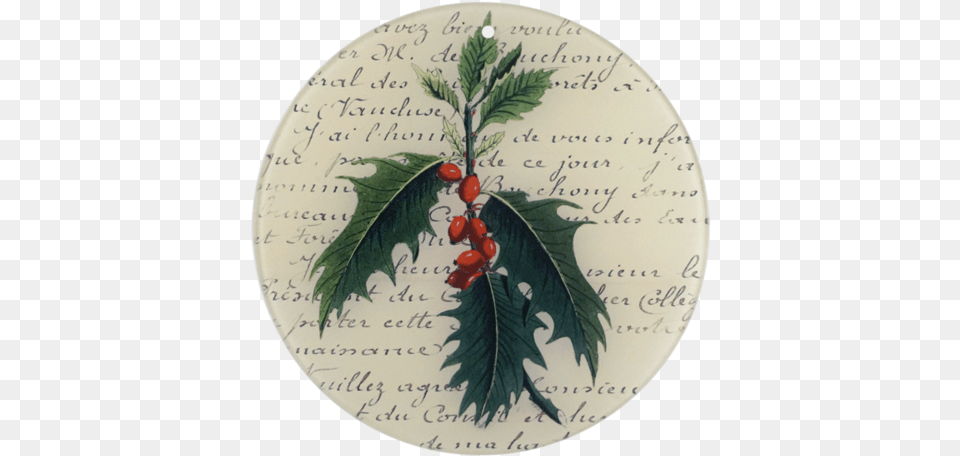 Holly, Leaf, Plant, Plate, Text Free Transparent Png