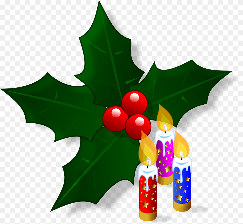 Holly And Candles Clipart, Leaf, Plant, Tree, Dynamite Free Transparent Png