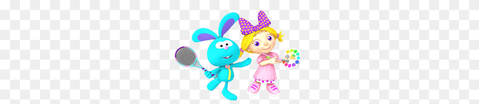 Holly And Raggles The Rabbit Playing, Toy, Baby, Person, Rattle Free Png