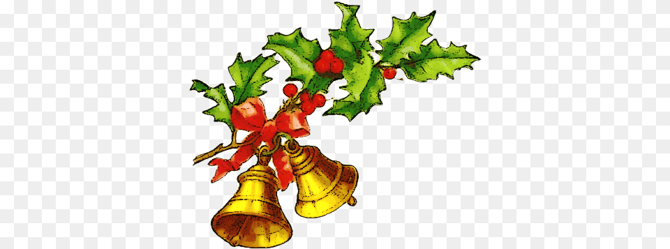 Holly Bells Christmas Bells And Holly, Bell Png