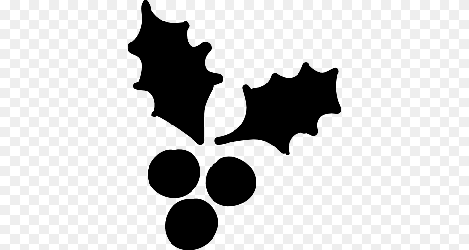 Holly Berry Leaf Ornament Icon, Gray Free Transparent Png