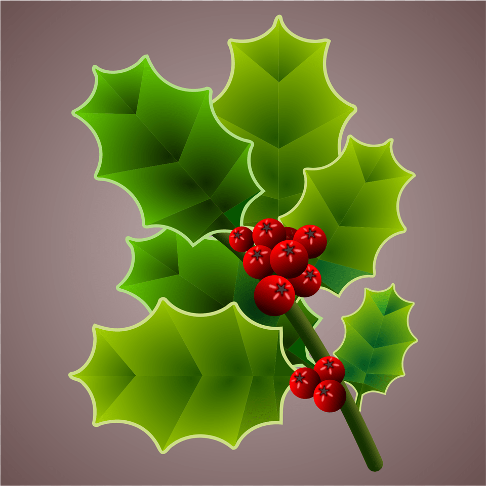Holly Branch 3 Clip Arts Portable Network Graphics, Leaf, Plant, Food, Fruit Free Png Download
