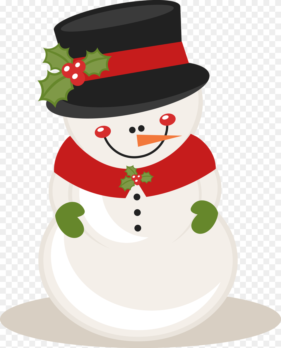Holly Clipart Svg Cute Christmas Snowman Clip Art, Nature, Outdoors, Winter, Snow Free Transparent Png