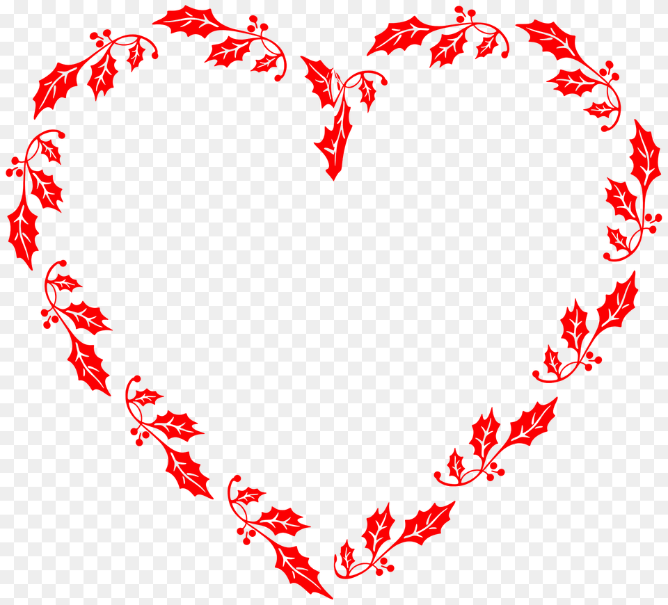 Holly Heart Clipart, Pattern Png