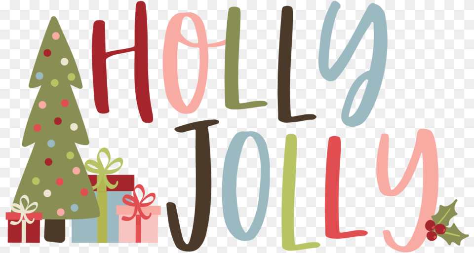 Holly Jolly Embellishment Kit Christmas Tree, Text, Christmas Decorations, Festival Free Transparent Png