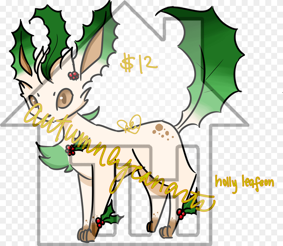 Holly Leafeon Fictional Character, Animal, Deer, Mammal, Wildlife Free Transparent Png