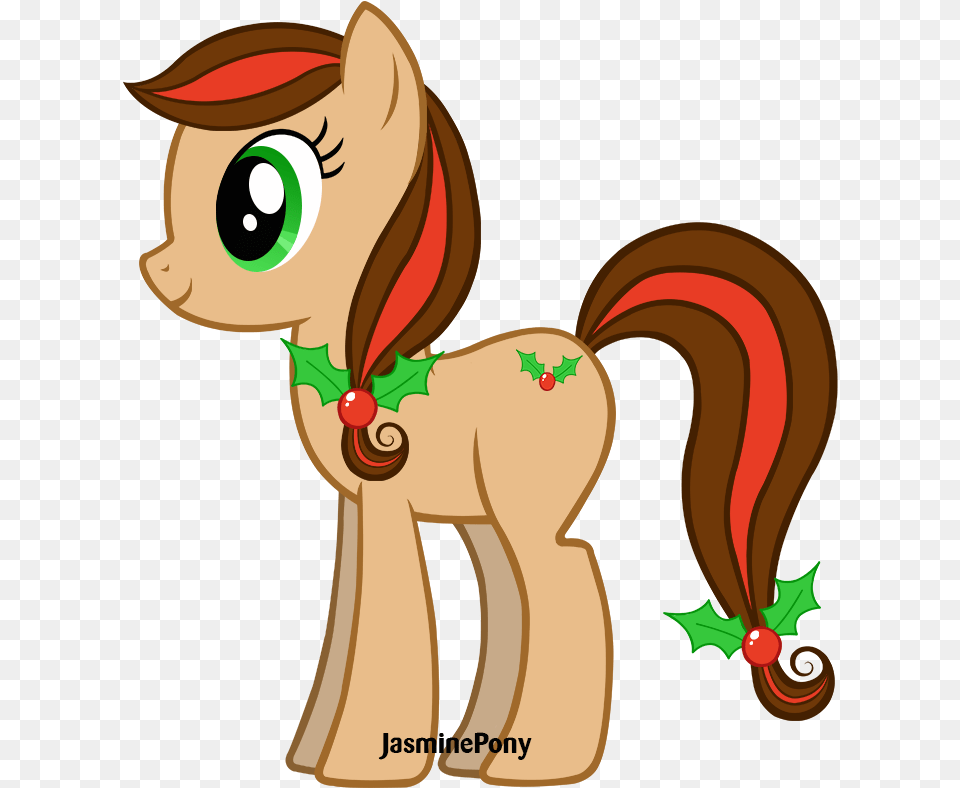 Holly Leaves Christmas Pony By Jasminepony On Christmas Pony Cartoon, Animal, Canine, Dog, Hound Free Png Download