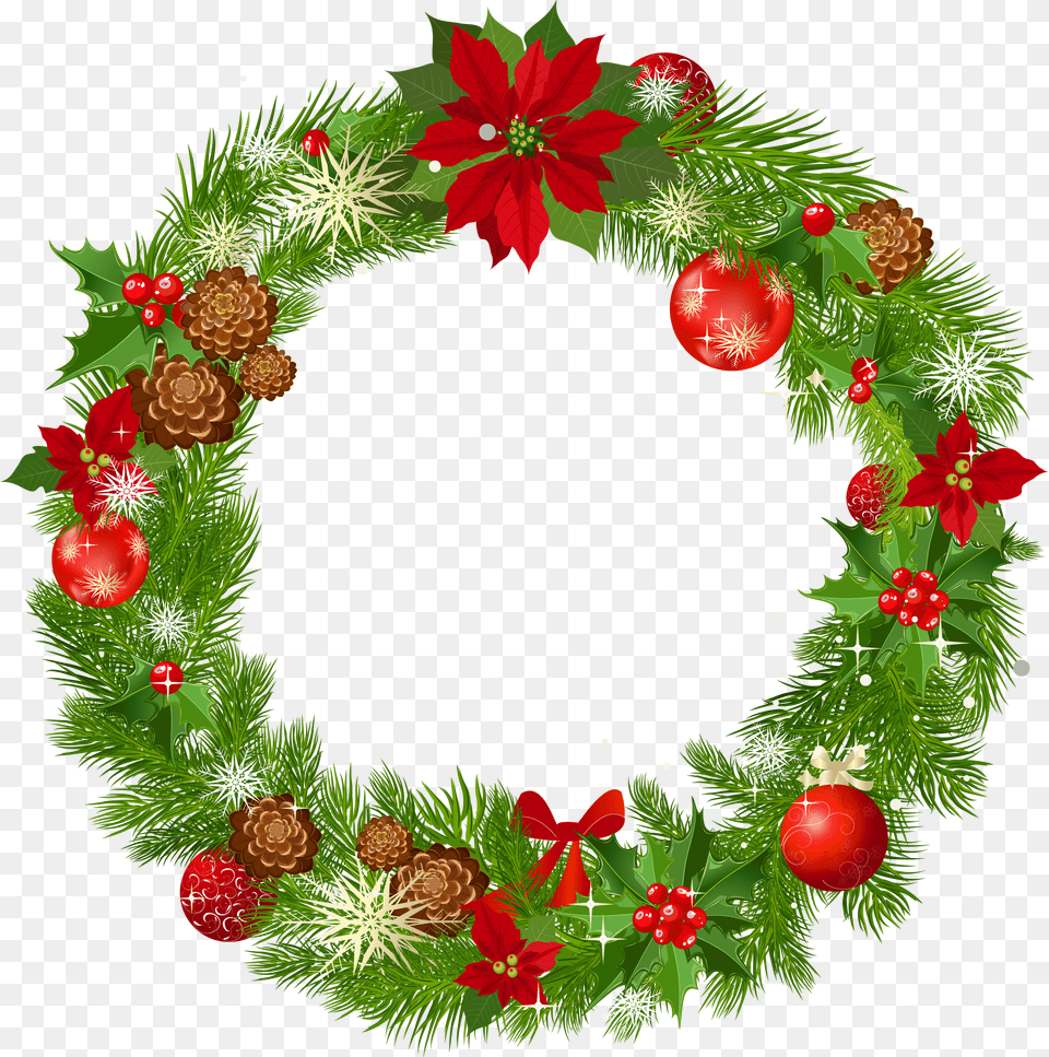 Holly Vertical Swag Wreath Clipart Christmas Wreath Transparent Background Free Png