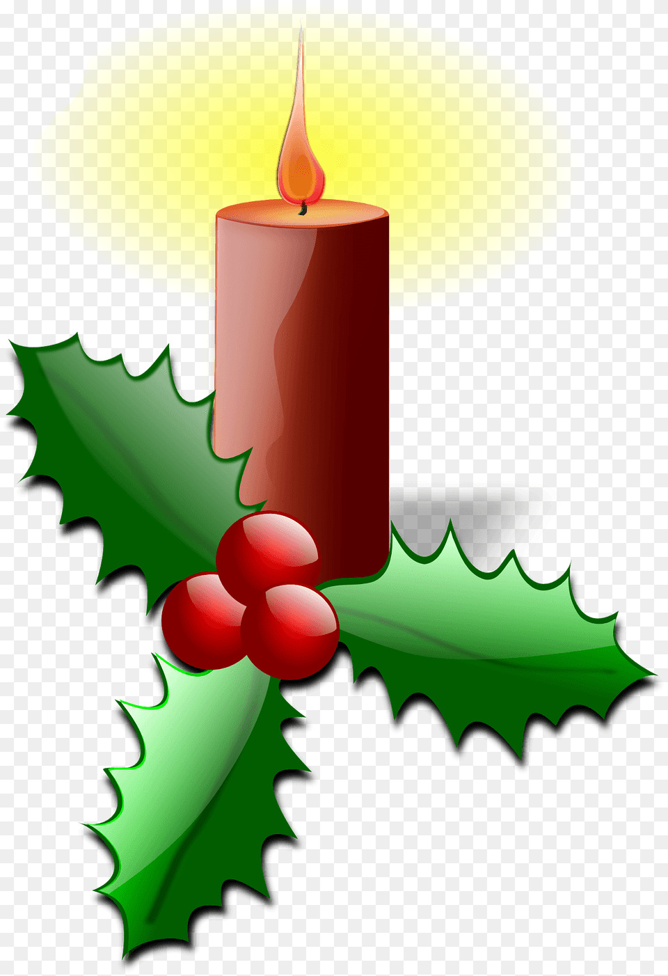 Holly With Candle Clipart Png