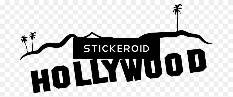 Hollywood Movi Sign, Stencil, Plant, Silhouette, Tree Png Image