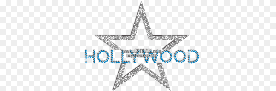 Hollywood Star Iron On Rhinestone Glitter Transfer Cstown Emblem, Star Symbol, Symbol, Cross, Outdoors Free Png Download