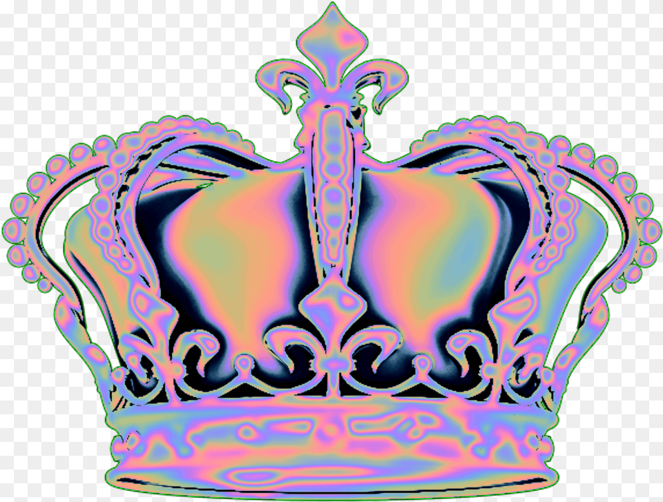 Holo Holographic Aesthetic Tumblr Vaporwave Crown, Accessories, Jewelry Png