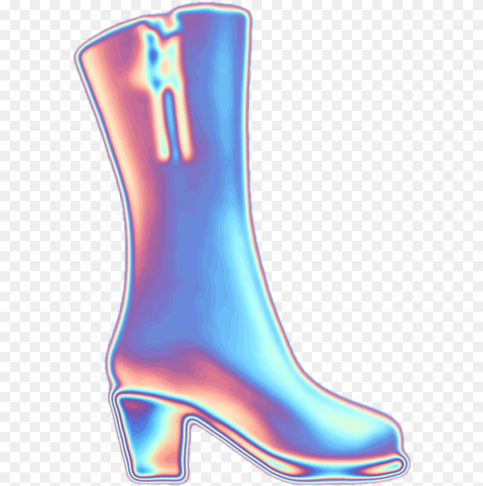 Holo Holographic Emoji Aesthetic Boot Freetoedit Rain Boot, Clothing, Footwear, Smoke Pipe Free Transparent Png